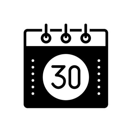 Icon for thirty,calenderのイラスト素材
