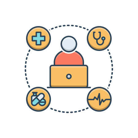 Online medical help iconのイラスト素材