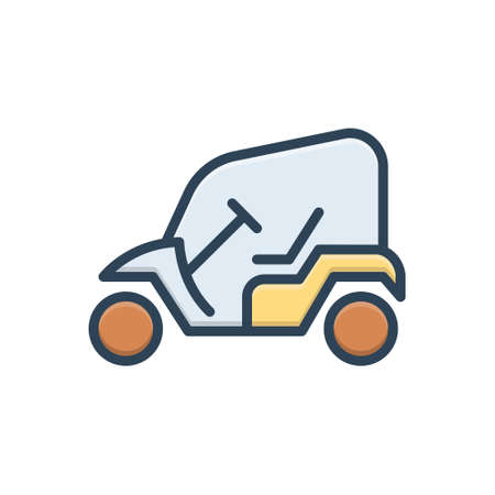 Icon for golf cart,openedのイラスト素材