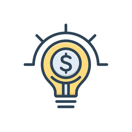 Icon for lightbulb on with dollar sign,symbol,commerical,ideaのイラスト素材