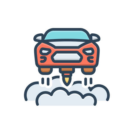 Icon for flying car,hoverのイラスト素材