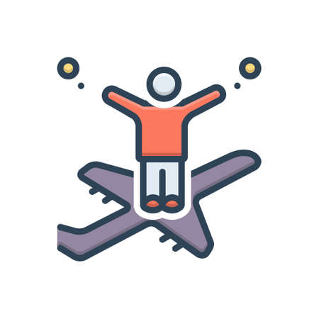 Icon for airplane,  people,  standのイラスト素材