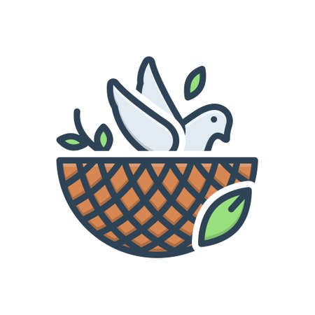 Icon for bird in nest,birdのイラスト素材