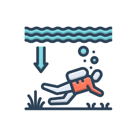 Icon for depth,divingのイラスト素材