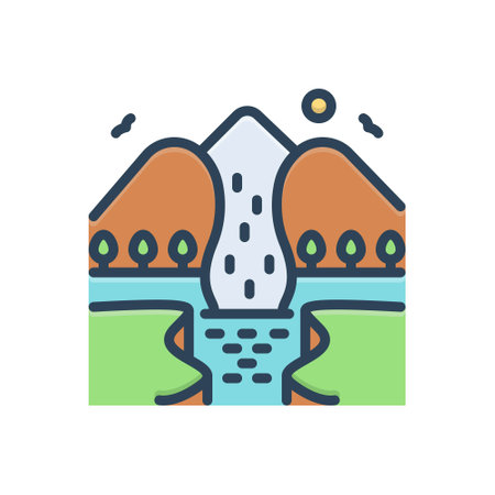Icon for glen,landscapeのイラスト素材