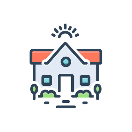 House icon in outline style. Home vector illustration on white isolated background.のイラスト素材