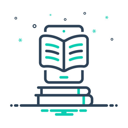 Icon for e book, e learningのイラスト素材