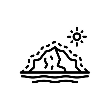 Icon for retreating glacier, retreatingのイラスト素材