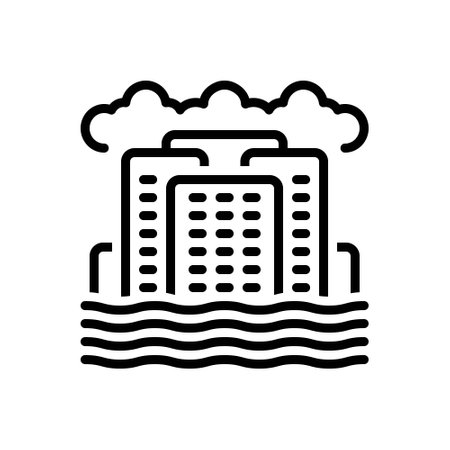 Icon for sea level rise, disasterのイラスト素材