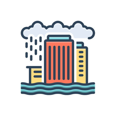 Icon for flooding, delugeのイラスト素材