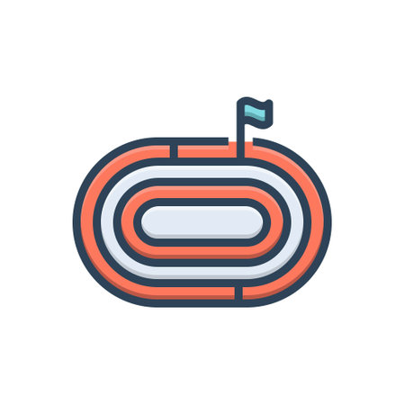 Icon for running track, race trackのイラスト素材