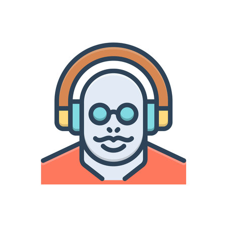 Icon for listening music, listeningのイラスト素材