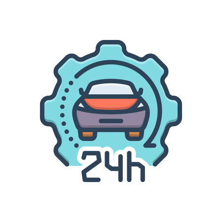 Icon for 24hours service, hoursのイラスト素材