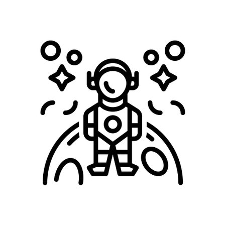 Icon for man on the moon, astronautのイラスト素材