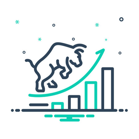 Icon for bull market, rising pricesのイラスト素材