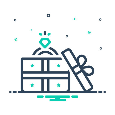 Icon for ring with box, ring boxのイラスト素材