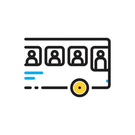 Icon for student sitting in the bus,student