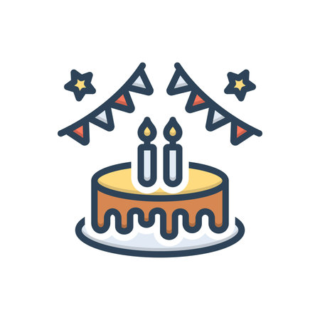 Icon for birthday, paper garland