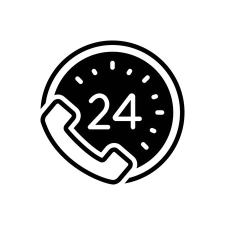 Icon for 24 hours calling, 24 hours