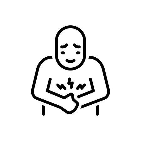 Icon for stomach pain, stomachのイラスト素材