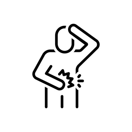 Icon for abdominal discomfort, abdominalのイラスト素材