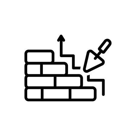 Icon for raising the walls, trowelのイラスト素材