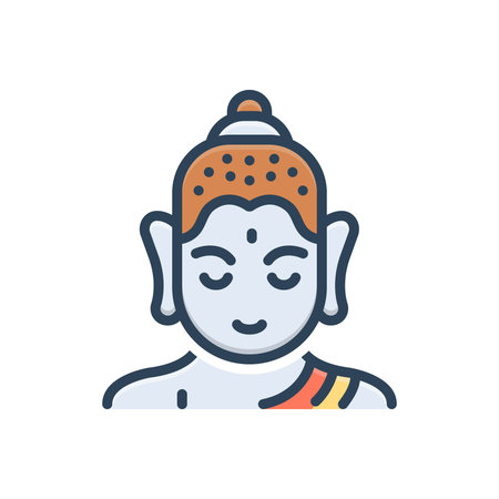 Icon for buddha purnima, buddhaのイラスト素材