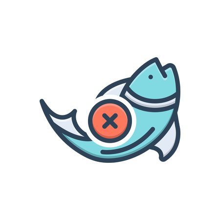 Icon for no fish, noのイラスト素材