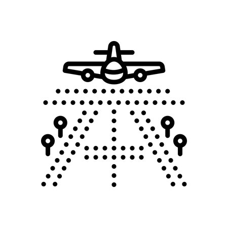 Icon for runway lighting, runwayのイラスト素材