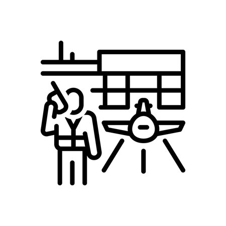 Icon for airport operations, airportのイラスト素材