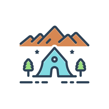 Icon for campsite, campgroundのイラスト素材