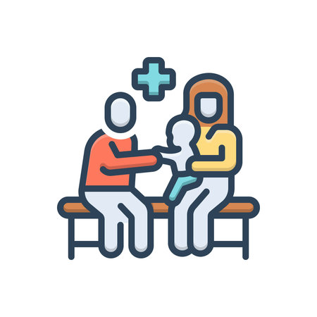 Icon for pediatrician visit, pediatricianのイラスト素材
