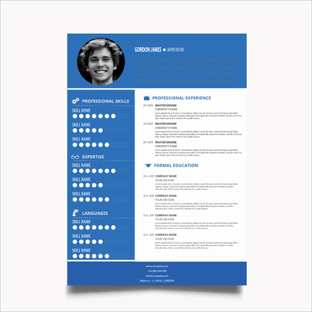 blue person resumeのイラスト素材