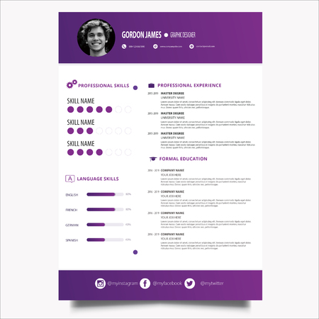 elegant person resumeのイラスト素材