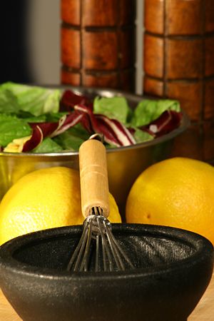 gourmet salad & dressing - verticalの写真素材