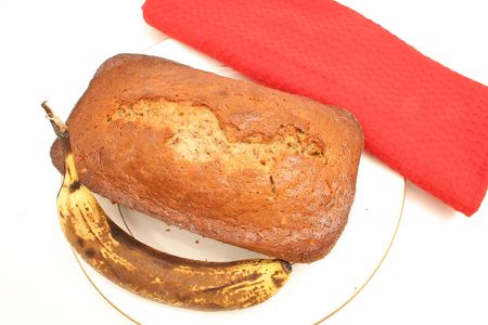 banana on bottom breadの写真素材