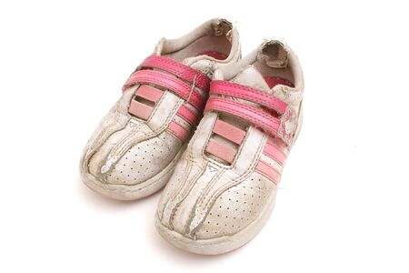 kids dirty tennis shoesの写真素材