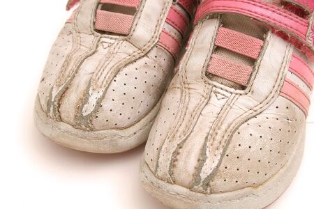 kids dirty tennis shoes upcloseの写真素材