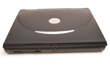 closed laptop on whiteの写真素材