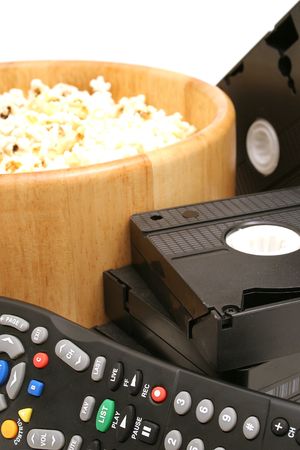 popcorn & video w/remote control vhs verticalの写真素材