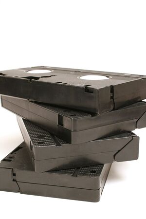 stacked vhs tapes verticalの写真素材