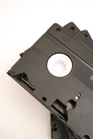 stacked vhs tapes on topの写真素材