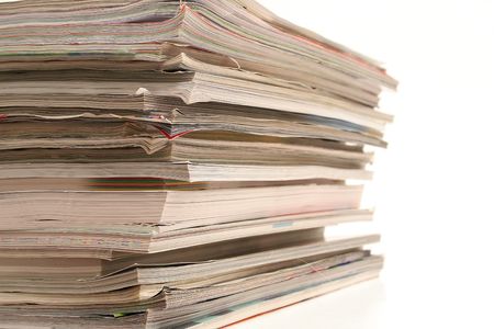 stack of magazines angleの写真素材