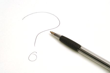 question mark w/penの写真素材