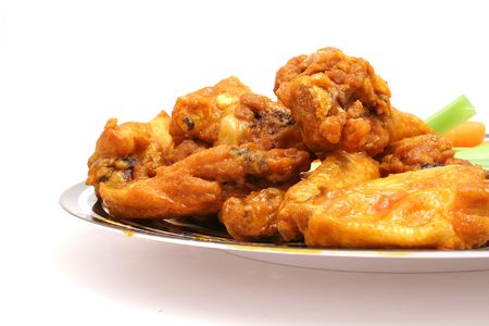 chicken wings on whiteの写真素材