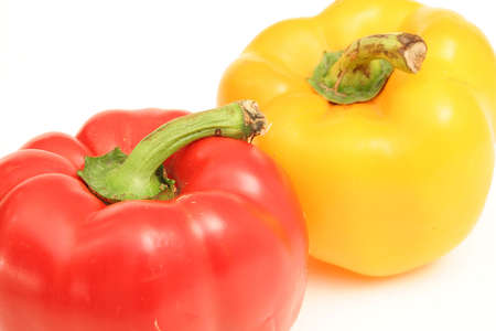 colorful yellow & red bell pepper on topの写真素材