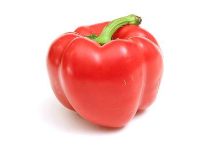 red bell pepper on whiteの写真素材