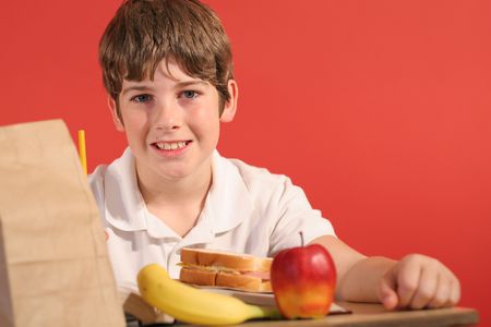 school lunch upcloseの写真素材