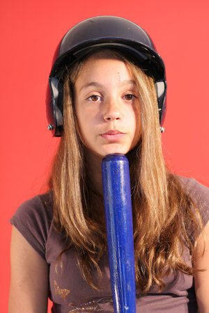 bat girl under chinの写真素材