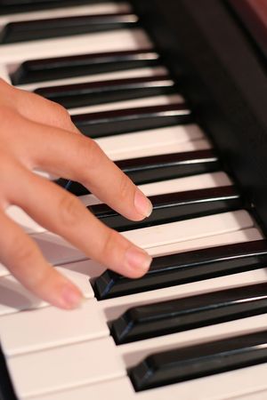 hand on keyboardの写真素材